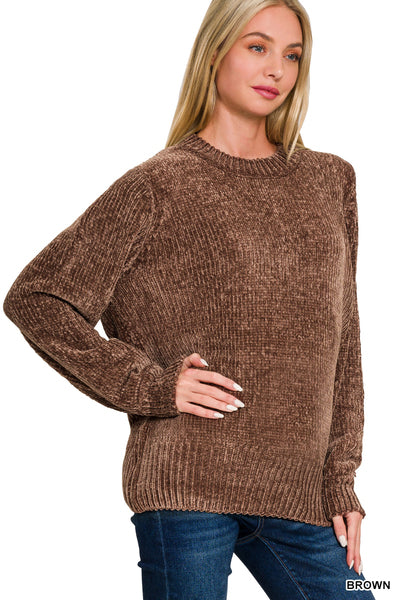 Brown Chenille Long Sleeve