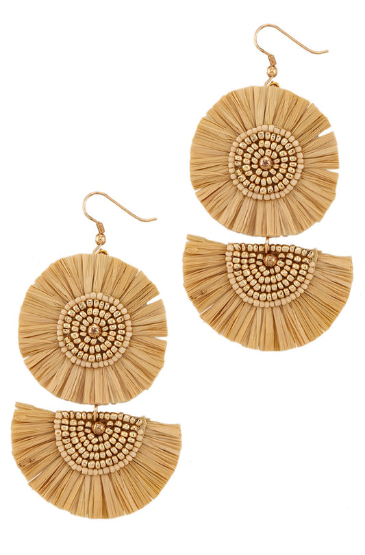 Ruffle my Raffia Earrings