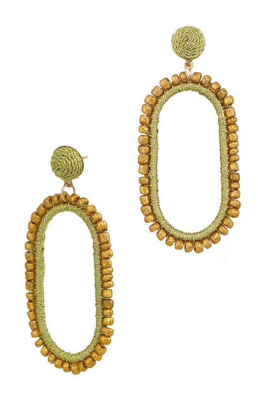 Beaded & Round Rope Gold Earrings