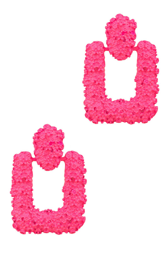 Hot Pink Textured Earrings