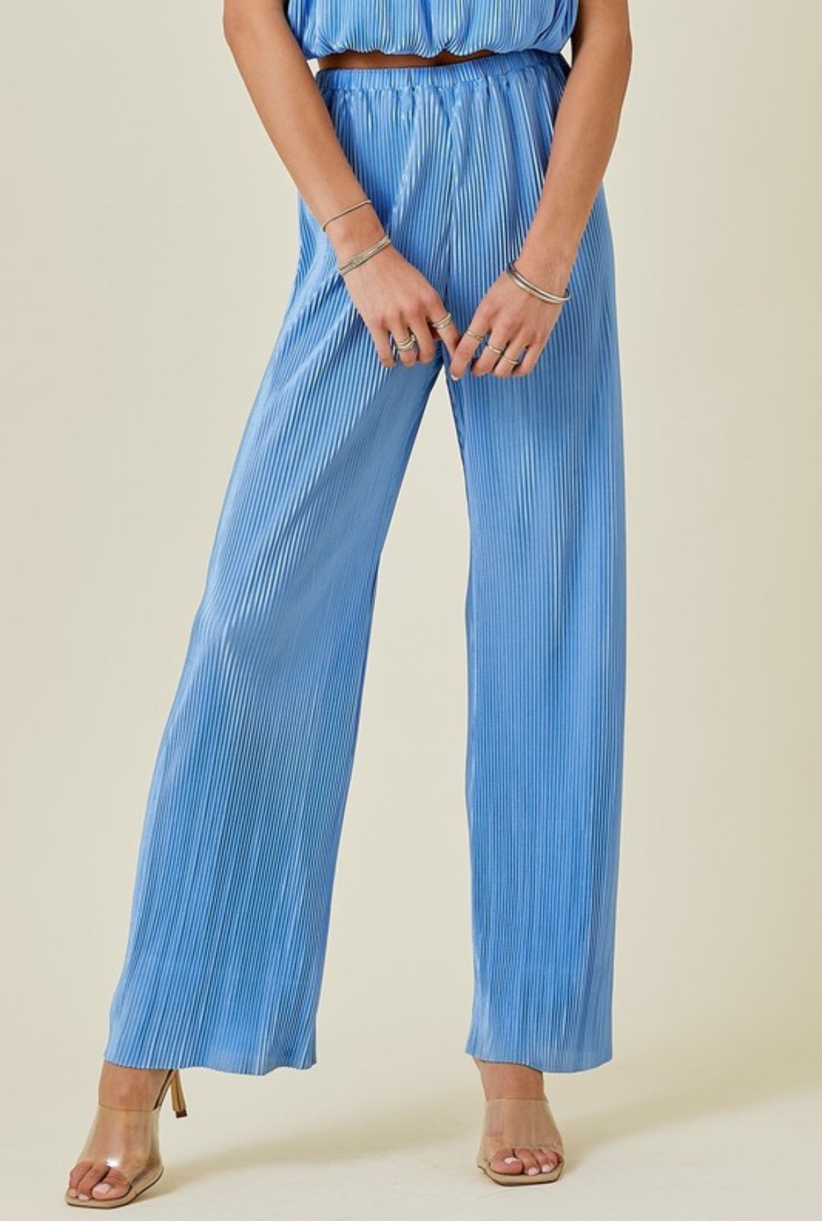 Sky Blue Bodre Pants