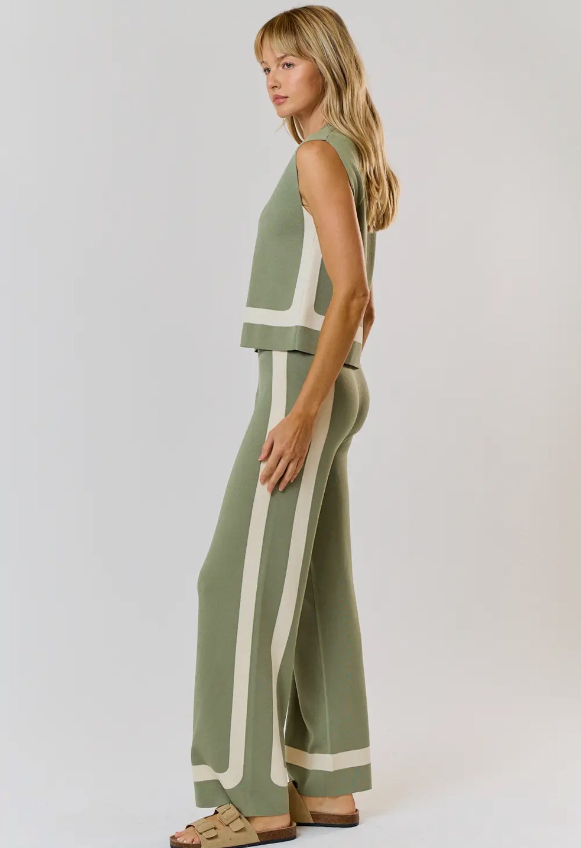 Sage Sweater Top + Wide Leg Pant Set