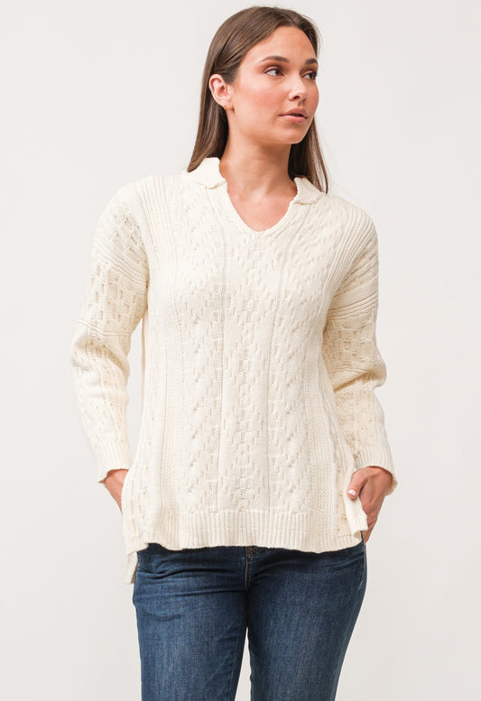 Thora Antique White Sweater