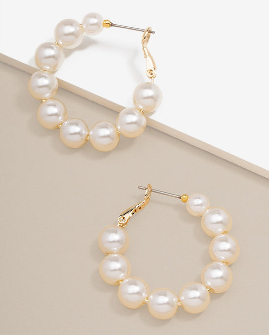 Chunky Pearl Hoop Earring