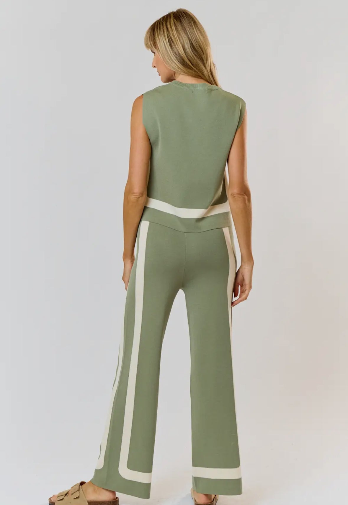 Sage Sweater Top + Wide Leg Pant Set