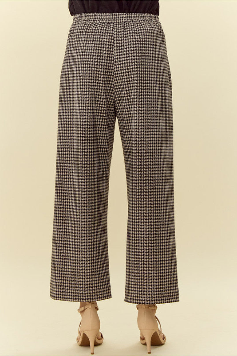 High Rise Houndstooth Printed Pants