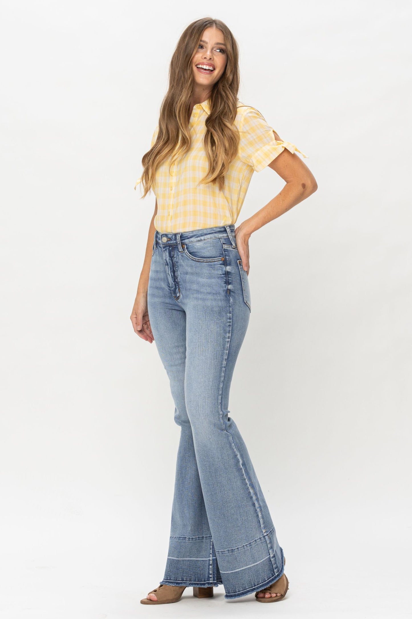 High Waist Tummy Control Release Hem Jeans