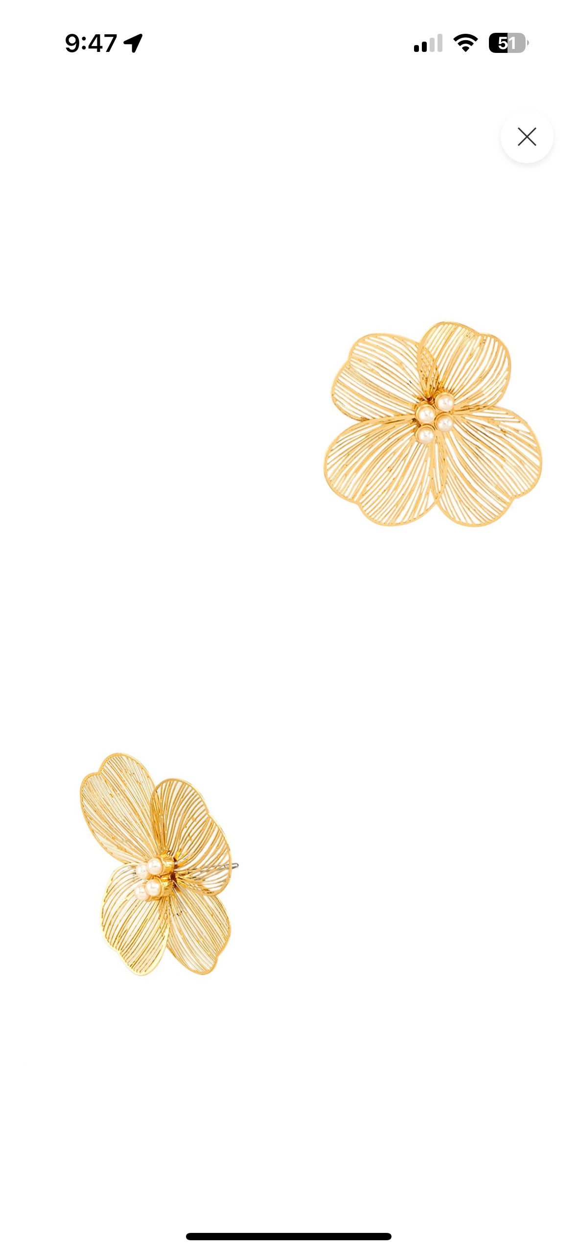 Metal Mesh Flower Studs