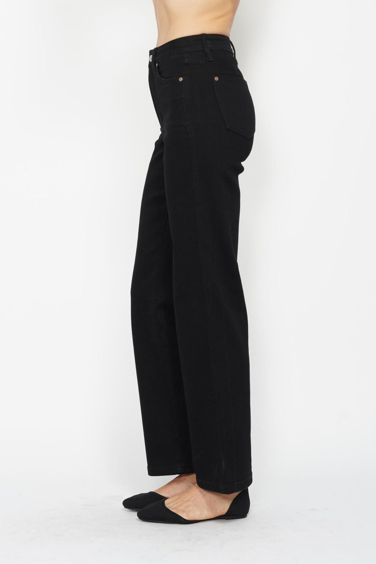 Tummy Control Black Classic Straight Jeans