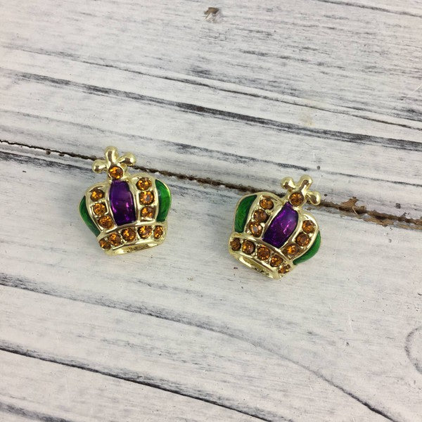 Mardi Gras Crown Studs