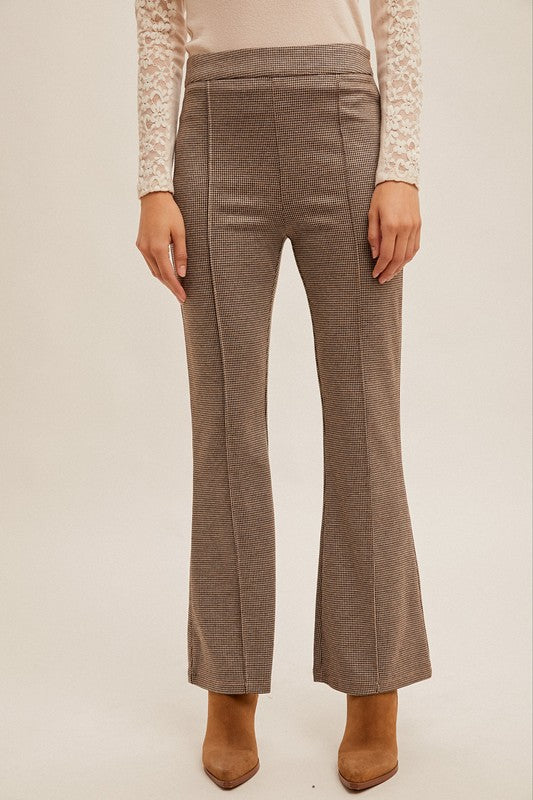 Taupe Knit Flare Pants