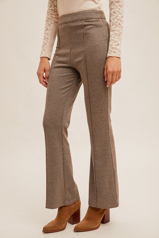 Taupe Knit Flare Pants