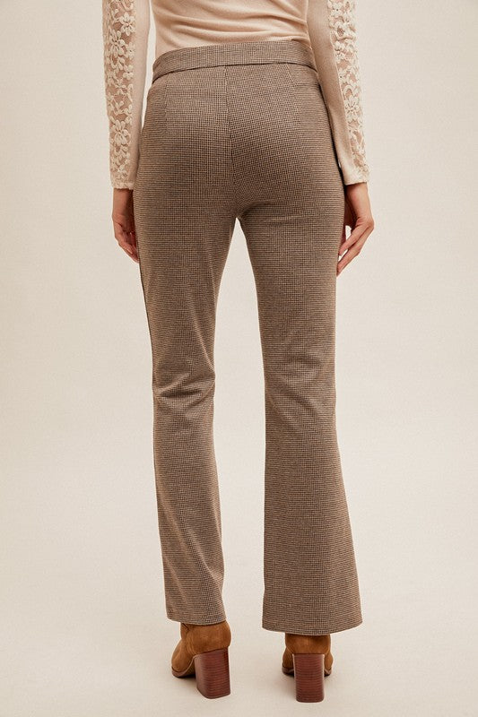 Taupe Knit Flare Pants