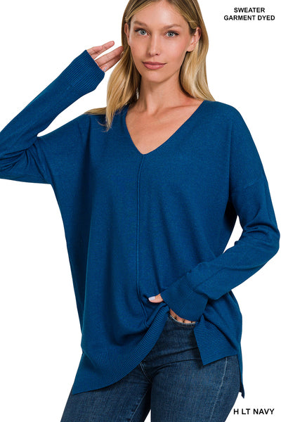 Center Seam Long Sleeve Sweater