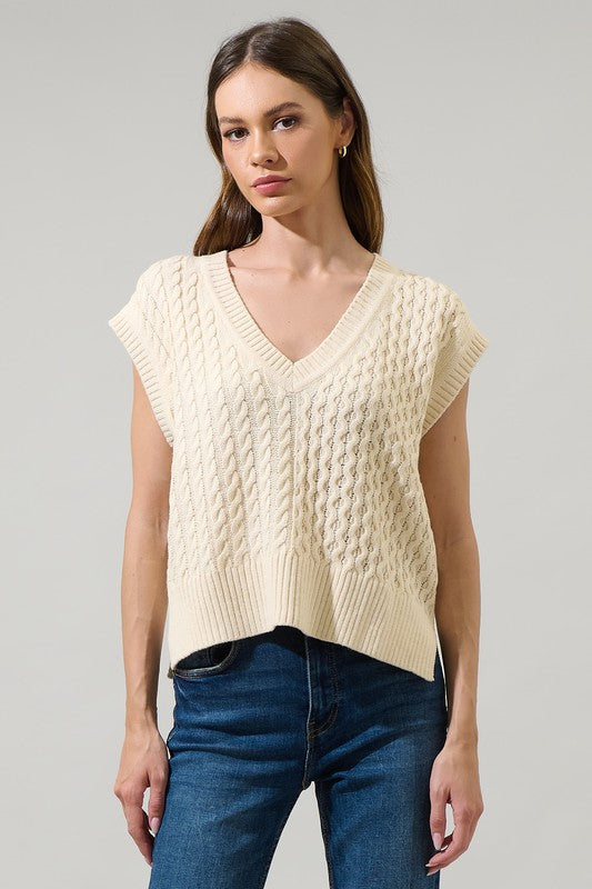 Tracy Cable Knit Sweater Vest