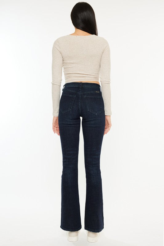 Petite High Rise Dark Denim Bootcut Jeans