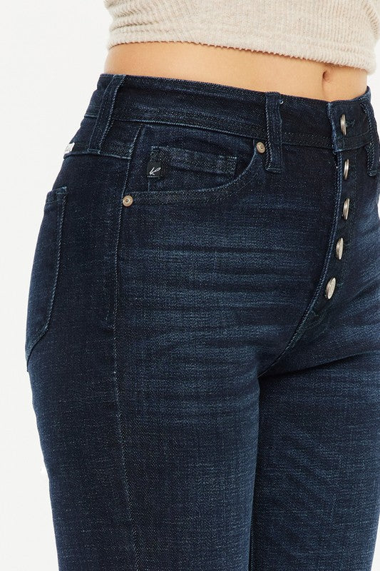 Petite High Rise Dark Denim Bootcut Jeans