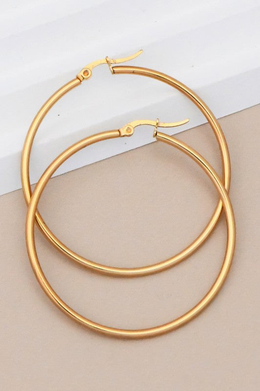 Classic Gold Non-Tarnish Hoops