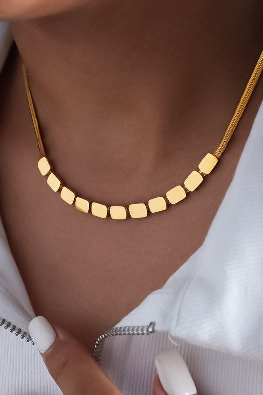 Gold Bars Chain Necklace