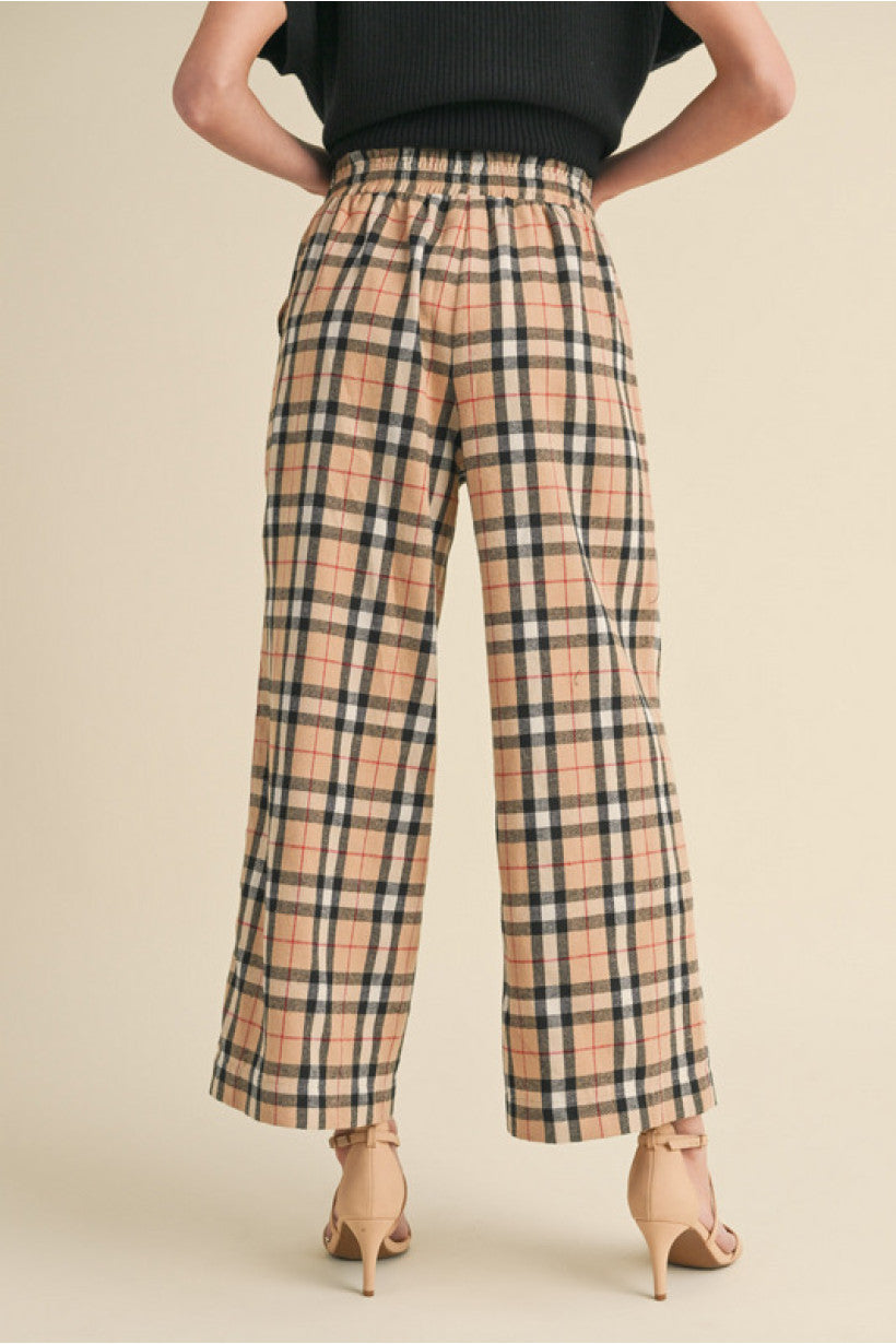 Plaid Drawstring Pants