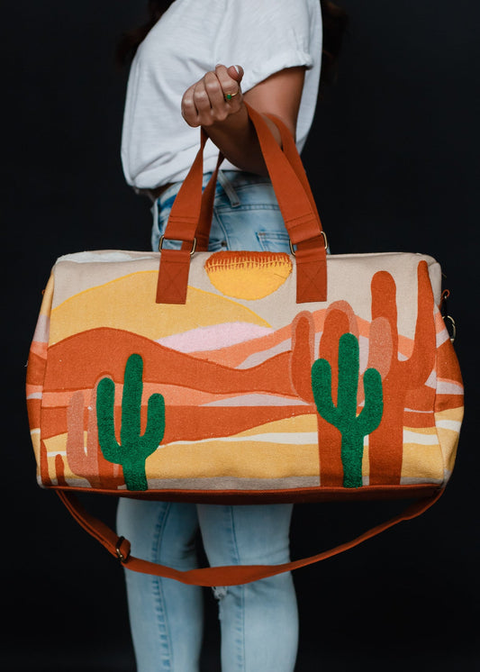 Woven Desert Scene Duffle Bag