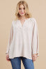 Simple Flowy Oatmeal V-Neck