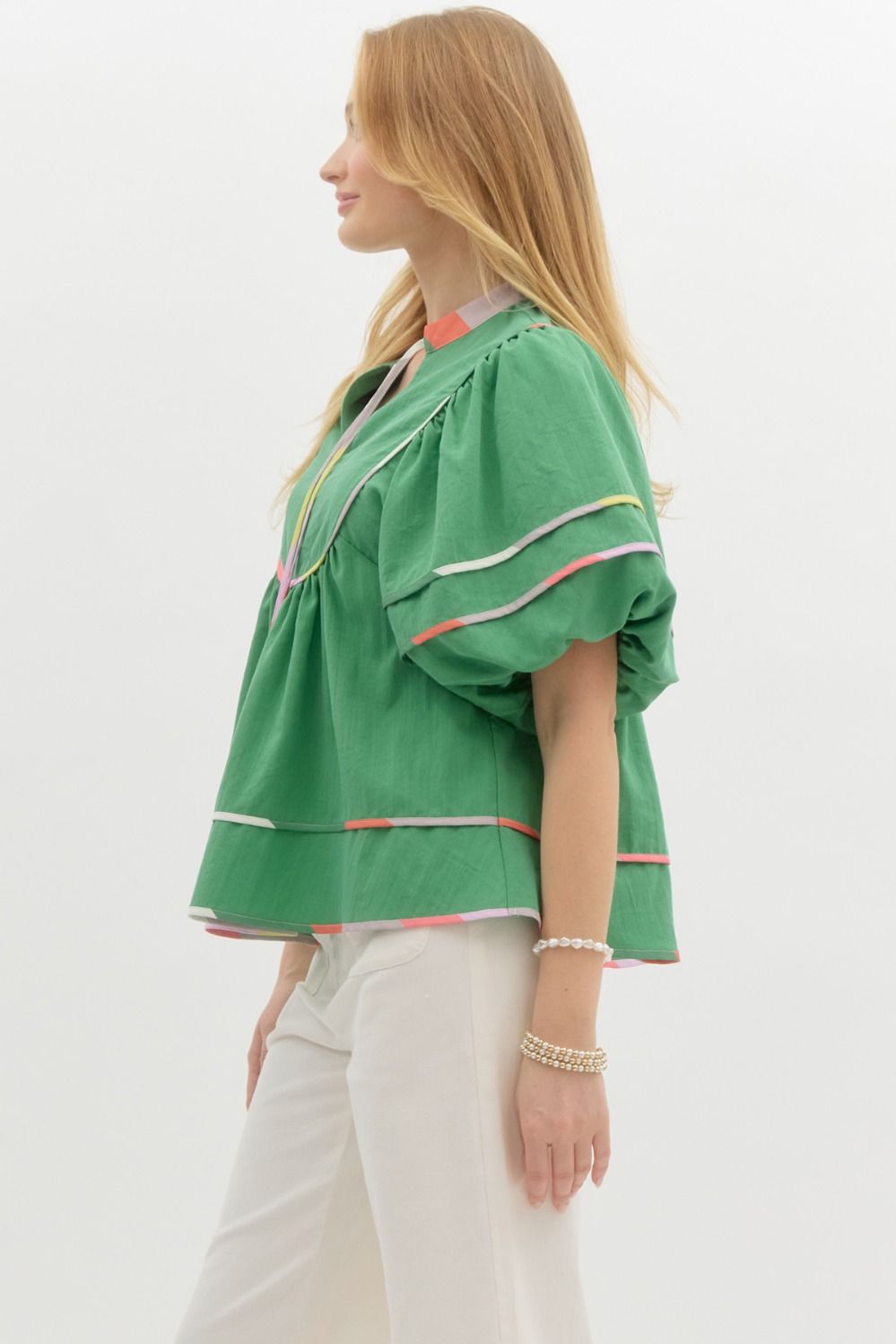 Contrast Multi-Color Trim Top