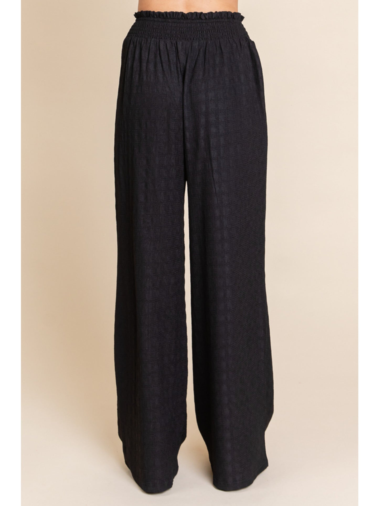 Textured Smock Waist Pants