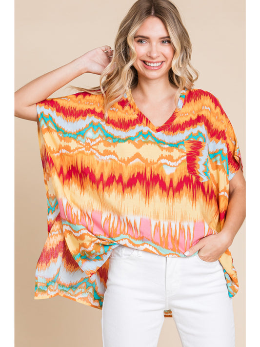 Dusty Orange Mix Boxy Top